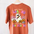 Halloween Teacher You Can't Scare Me I Teach Second Grade Women's Comfort Colors T-Shirt Back Print Yam