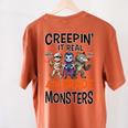 Halloween Teacher Creepin It Real With My 4th Grade Monsters Women's Comfort Colors T-Shirt Back Print Yam Halloween Teacher Creepin It Real With My 4th Grade Monsters Women's Comfort Colors T-Shirt Back Print Yam