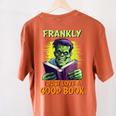 Halloween Teacher Librarian Frankenstein Reading Books Women's Comfort Colors T-Shirt Back Print Yam Halloween Teacher Librarian Frankenstein Reading Books Women's Comfort Colors T-Shirt Back Print Yam