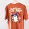 Halloween Teacher Trade Students For Candy Costume Women Women's Comfort Colors T-Shirt Back Print Yam Halloween Teacher Trade Students For Candy Costume Women Women's Comfort Colors T-Shirt Back Print Yam