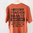 Halloween History Teacher Prisoner Costume Women's Comfort Colors T-Shirt Back Print Yam