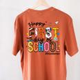 Happy First Day Of School PE Teacher Life Back To School Women's Comfort Colors T-Shirt Back Print Yam Happy First Day Of School PE Teacher Life Back To School Women's Comfort Colors T-Shirt Back Print Yam