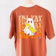 Happy Fri-Yay Friday Lovers Groovy Teacher Life Halloween Women's Comfort Colors T-Shirt Back Print Yam Happy Fri-Yay Friday Lovers Groovy Teacher Life Halloween Women's Comfort Colors T-Shirt Back Print Yam