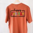 Happy Fri-Yay Friday Lovers Teacher Fri Yay Weekend Women's Comfort Colors T-Shirt Back Print Yam