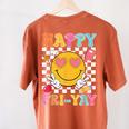 Happy Fri-Yay Groovy Teacher Friday Weekend Fri Yay Women's Comfort Colors T-Shirt Back Print Yam Happy Fri-Yay Groovy Teacher Friday Weekend Fri Yay Women's Comfort Colors T-Shirt Back Print Yam