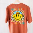 Happy To See Your Face Hippie Smile Back To School Teachers Women's Comfort Colors T-Shirt Back Print Yam