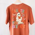 Haunted By 67 Boo Ghost Teacher 6 7 Halloween Costume Women's Comfort Colors T-Shirt Back Print Yam Haunted By 67 Boo Ghost Teacher 6 7 Halloween Costume Women's Comfort Colors T-Shirt Back Print Yam
