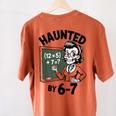Haunted 67 Skeleton Math Teacher Halloween Costume Math Pun Women's Comfort Colors T-Shirt Back Print Yam Haunted 67 Skeleton Math Teacher Halloween Costume Math Pun Women's Comfort Colors T-Shirt Back Print Yam