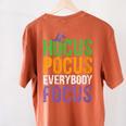 Hocus Pocus Everybody Focus Teacher Halloween Women's Comfort Colors T-Shirt Back Print Yam Hocus Pocus Everybody Focus Teacher Halloween Women's Comfort Colors T-Shirt Back Print Yam