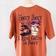 Hocus Pocus I Need Coffee To Focus Halloween Teacher Women's Comfort Colors T-Shirt Back Print Yam