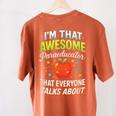 I'm That Awesome Paraeducator Teacher Women's Comfort Colors T-Shirt Back Print Yam