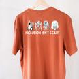 Inclusion Isn't Scary Halloween SLP Sped Teacher Unity Day Women's Comfort Colors T-Shirt Back Print Yam Inclusion Isn't Scary Halloween SLP Sped Teacher Unity Day Women's Comfort Colors T-Shirt Back Print Yam
