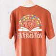 Intervention Teacher Reading Intervention Women's Comfort Colors T-Shirt Back Print Yam Intervention Teacher Reading Intervention Women's Comfort Colors T-Shirt Back Print Yam
