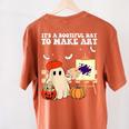 It's A Bootiful Day To Make Art Groovy Art Teacher Halloween Women's Comfort Colors T-Shirt Back Print Yam It's A Bootiful Day To Make Art Groovy Art Teacher Halloween Women's Comfort Colors T-Shirt Back Print Yam
