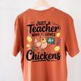 Just a Teacher Who Loves Chickens Chicken Farm Animal Lover Women's Comfort Colors T-Shirt Back Print Yam Just a Teacher Who Loves Chickens Chicken Farm Animal Lover Women's Comfort Colors T-Shirt Back Print Yam