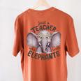 Just a Teacher Who Loves Elephants Elephant Lover Educator Women's Comfort Colors T-Shirt Back Print Yam