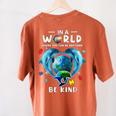 Be Kind Dolphin Autism Awareness Back To School Teacher Men Women Kids Women's Comfort Colors T-Shirt Back Print Yam