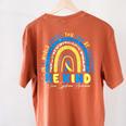 Be Kind Rainbow Down Syndrome Awareness Teacher Blue Yellow Women's Comfort Colors T-Shirt Back Print Yam Be Kind Rainbow Down Syndrome Awareness Teacher Blue Yellow Women's Comfort Colors T-Shirt Back Print Yam