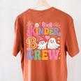 Kinder Boo Crew Kindergarten Teacher Student Halloween Women's Comfort Colors T-Shirt Back Print Yam