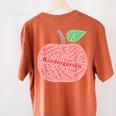 Kindergarten Apple Word Art For Teachers & Students Women's Comfort Colors T-Shirt Back Print Yam Kindergarten Apple Word Art For Teachers & Students Women's Comfort Colors T-Shirt Back Print Yam