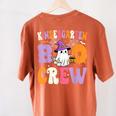 Kindergarten Boo Crew Spooky Kindergarten Halloween Teacher Women's Comfort Colors T-Shirt Back Print Yam