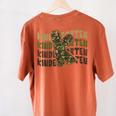 Kindergarten Camo Camouflage Boy Teacher Back To School Women's Comfort Colors T-Shirt Back Print Yam