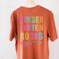 KINDERGARTEN ROCKS Teacher Crew Rock Star Kinder Team Women's Comfort Colors T-Shirt Back Print Yam KINDERGARTEN ROCKS Teacher Crew Rock Star Kinder Team Women's Comfort Colors T-Shirt Back Print Yam