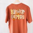 Kindergarten Teacher Fall Pumpkin Autumn Cute Women's Comfort Colors T-Shirt Back Print Yam Kindergarten Teacher Fall Pumpkin Autumn Cute Women's Comfort Colors T-Shirt Back Print Yam