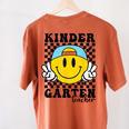 Kindergarten Teacher Hippie Smile Face Back School Women's Comfort Colors T-Shirt Back Print Yam Kindergarten Teacher Hippie Smile Face Back School Women's Comfort Colors T-Shirt Back Print Yam