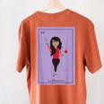 La Maestra Mexican Bingo Card Teacher Lottery Card Women's Comfort Colors T-Shirt Back Print Yam La Maestra Mexican Bingo Card Teacher Lottery Card Women's Comfort Colors T-Shirt Back Print Yam