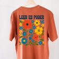 Leer Es Poder Cute Floral Boho Spanish Teacher Reading Women's Comfort Colors T-Shirt Back Print Yam Leer Es Poder Cute Floral Boho Spanish Teacher Reading Women's Comfort Colors T-Shirt Back Print Yam