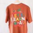Let's Learn Today Teacher Motivational Back To School Women's Comfort Colors T-Shirt Back Print Yam Let's Learn Today Teacher Motivational Back To School Women's Comfort Colors T-Shirt Back Print Yam