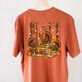 Librarian Turkey Reading Book Fall Thanksgiving Teacher Book Women's Comfort Colors T-Shirt Back Print Yam