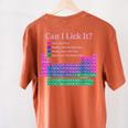 Can I Lick It Periodic Table Teacher Student Kids Women's Comfort Colors T-Shirt Back Print Yam Can I Lick It Periodic Table Teacher Student Kids Women's Comfort Colors T-Shirt Back Print Yam