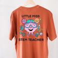 Little Miss Stem Teacher Women's Comfort Colors T-Shirt Back Print Yam