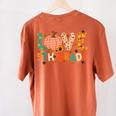 Love 5th Grade Thanksgiving Colorful Fall Leaves Teacher Women's Comfort Colors T-Shirt Back Print Yam
