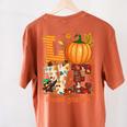 Love Kindergarten Teacher Turkey Thanksgiving Autumn Fall Women's Comfort Colors T-Shirt Back Print Yam