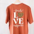 Love Leopard Print Teacher Cheetah School Inspire Teach Women's Comfort Colors T-Shirt Back Print Yam Love Leopard Print Teacher Cheetah School Inspire Teach Women's Comfort Colors T-Shirt Back Print Yam