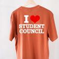 I Love Student Council Student Teacher Women's Comfort Colors T-Shirt Back Print Yam I Love Student Council Student Teacher Women's Comfort Colors T-Shirt Back Print Yam
