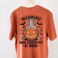 Mad Scientist Pumpkin Science Teacher Halloween Costume Kids Women's Comfort Colors T-Shirt Back Print Yam Mad Scientist Pumpkin Science Teacher Halloween Costume Kids Women's Comfort Colors T-Shirt Back Print Yam