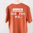 Math Inspires Me Spelled With Pi Day Teacher Women's Comfort Colors T-Shirt Back Print Yam Math Inspires Me Spelled With Pi Day Teacher Women's Comfort Colors T-Shirt Back Print Yam