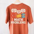 Math Problems Symbols Teacher Back To School Girl Boy Women's Comfort Colors T-Shirt Back Print Yam