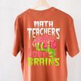 Math Teachers Love Brains Zombie Teacher School Halloween Women's Comfort Colors T-Shirt Back Print Yam