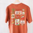 Merry And Bright Christmas Gingerbread Santa Book Teacher Women's Comfort Colors T-Shirt Back Print Yam