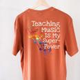 Music Teacher Women's Comfort Colors T-Shirt Back Print Yam Music Teacher Women's Comfort Colors T-Shirt Back Print Yam