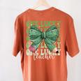 One Lucky Teacher Coquette Bow St Patricks Day Teacher Women's Comfort Colors T-Shirt Back Print Yam One Lucky Teacher Coquette Bow St Patricks Day Teacher Women's Comfort Colors T-Shirt Back Print Yam