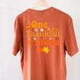 One Thankful PE Teacher Thanksgiving Fall Autumn Groovy Women's Comfort Colors T-Shirt Back Print Yam
