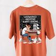 Overworked Underpaid Always Grading Teacher Women's Comfort Colors T-Shirt Back Print Yam