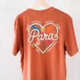 Para Heart Paraprofessional Teacher Paraeducator Women's Comfort Colors T-Shirt Back Print Yam