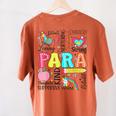 Para Paraprofessional Paraeducator Teacher Back To School Women's Comfort Colors T-Shirt Back Print Yam